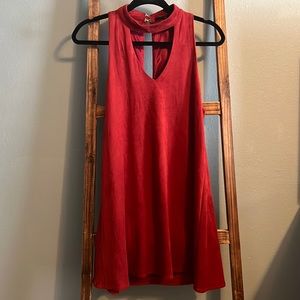 Deep rust fraud suede mini dress